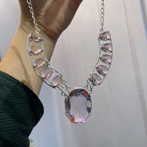 Brand New! Pink Topaz & Sterling Silver Necklace